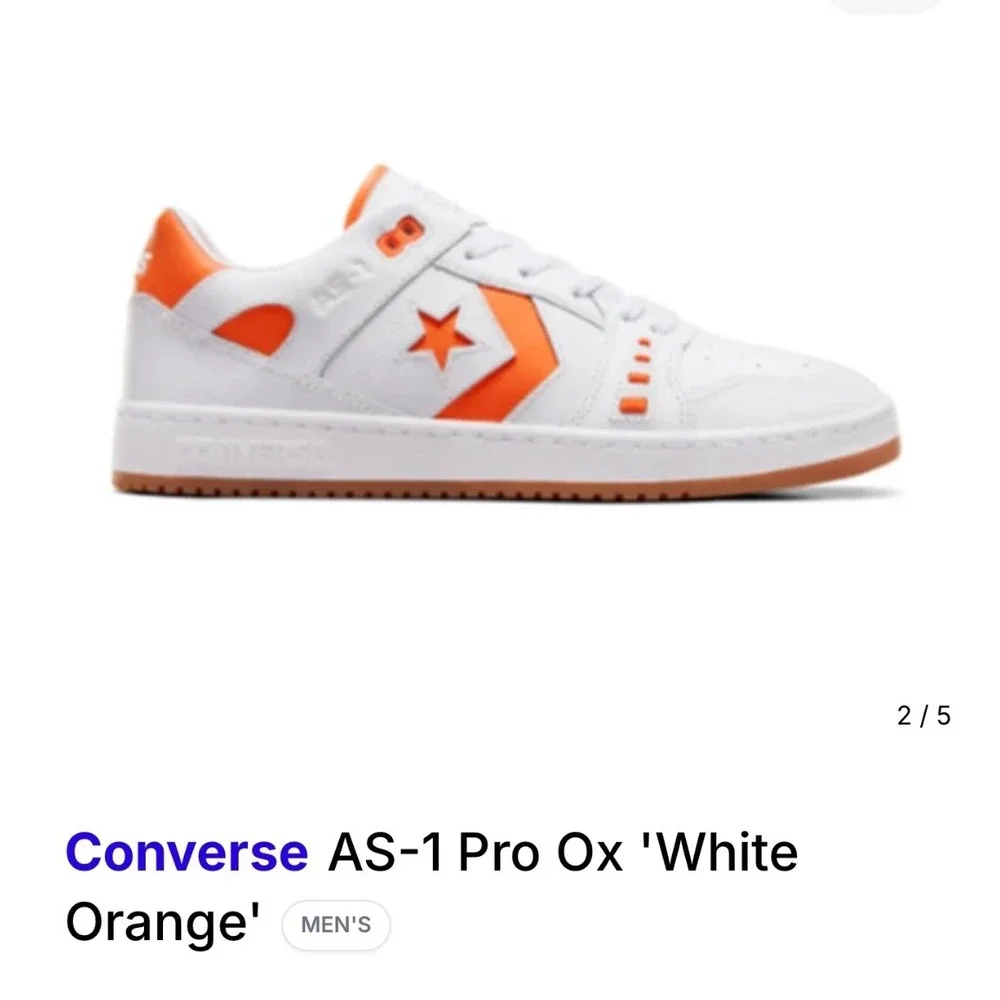 Converse AS-1 Pro Ox White Orange Alexis Sablone Skate Shoes Low Top‎ Men 11